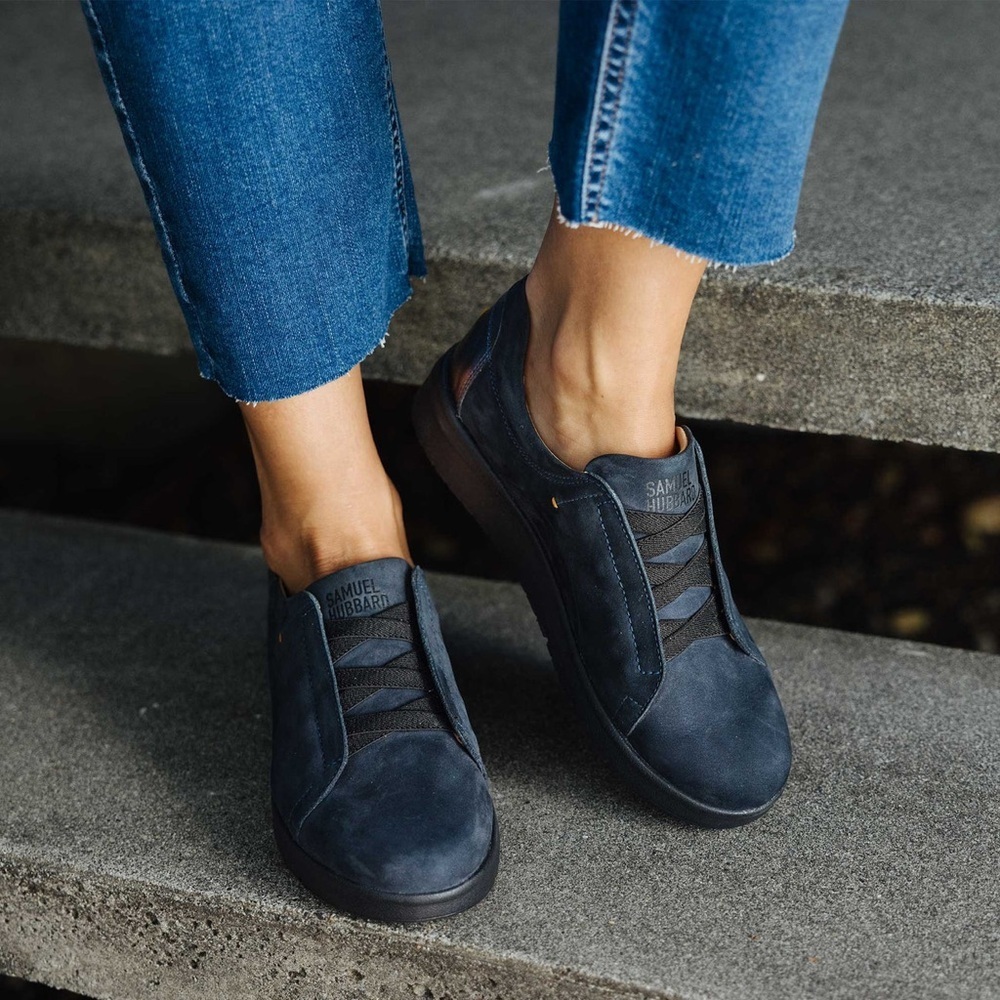 SAMUEL HUBBARD WOMEN'S FEATHERLIGHT MARIN GORE-LACES 9.5 NWB navy nubuck